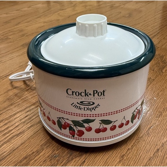 Little Dipper Rival Crock Pot Stoneware Mini Slow Cooker 32041 Cherries Dip Pot - Picture 1 of 5